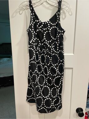 Motherhood Black and White Polka Dot Midi Dress